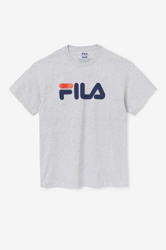 Fila T シャツ メンズ グレー Logo 0837-ECMUJ